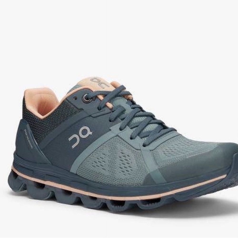 On Running Teal and Peach Athletic Shoes